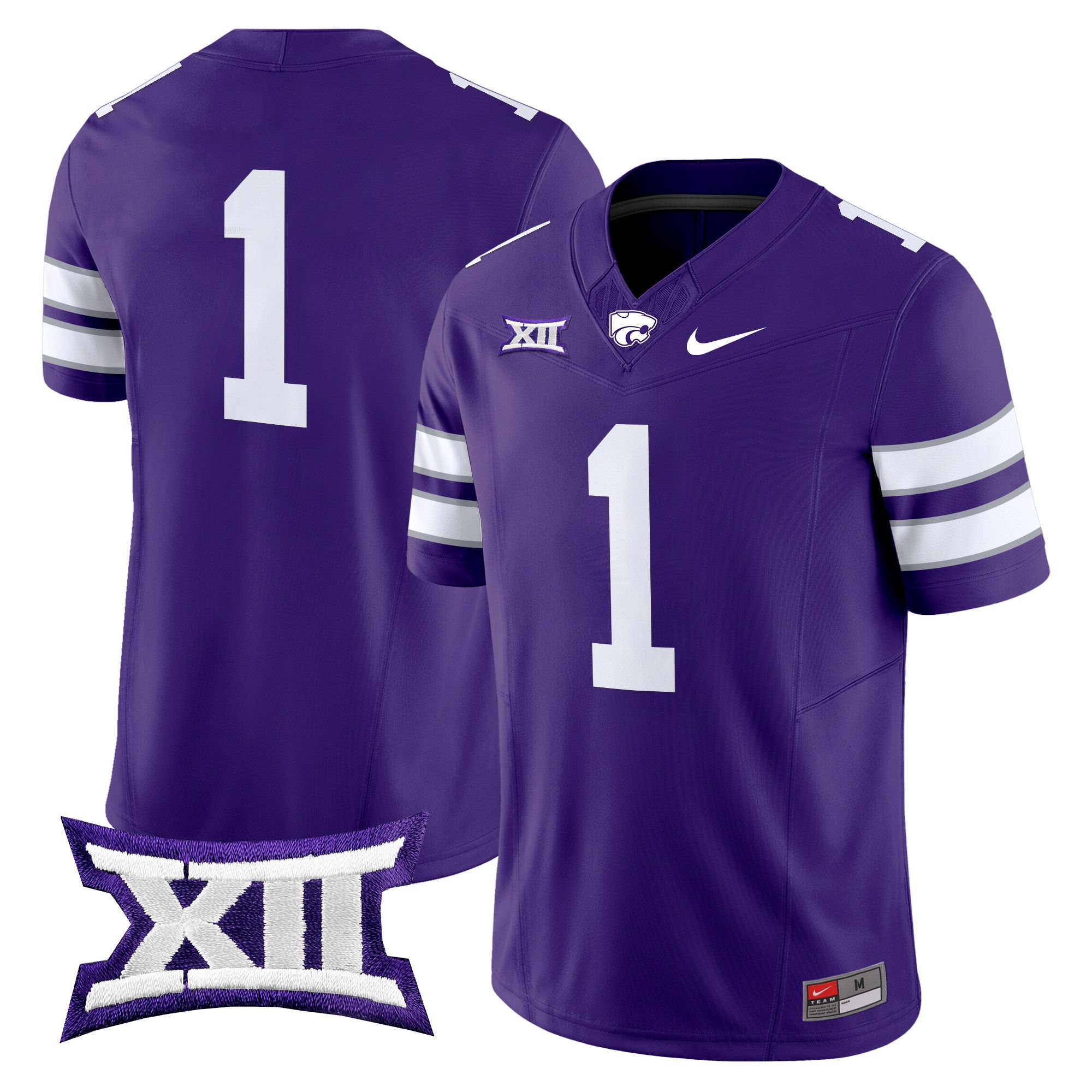 Men Kansas State Wildcats #1 No Name Purple Nike 2024 Vapor Limited NCAA Jersey style 1->ncaa teams->NCAA Jersey
